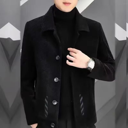 Winter Men's Woolen Jacket Cropped Thickened Trendy Korean Style Casual Cloth Coat 2023 New Arrival Jacket Winter Wear