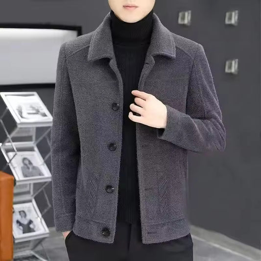 Winter Men's Woolen Jacket Cropped Thickened Trendy Korean Style Casual Cloth Coat 2023 New Arrival Jacket Winter Wear