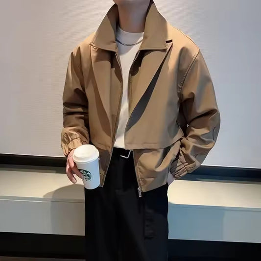 2024 Spring Autumn Trendy Men's Loose-fit Jacket High Street Style Japanese Korean Version Fashion Outerwear